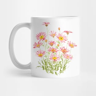 pink Marigold Margarita Rosa watercolor Mug